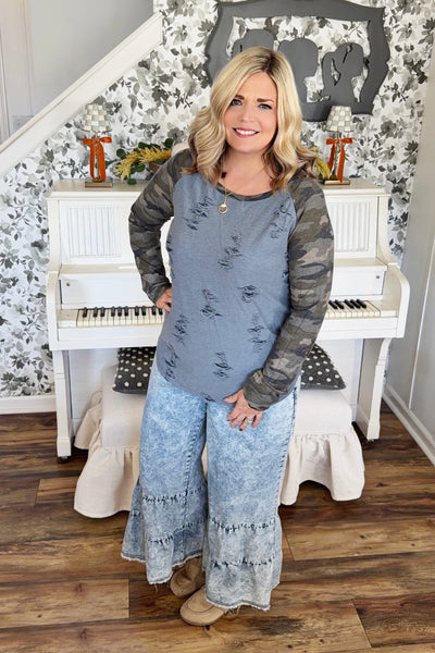 Camo & Comfort Distressed Top