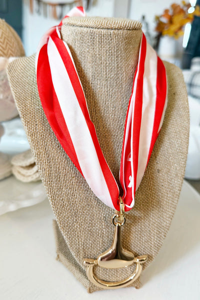 Ida Horse Bit Pendant Scarf Necklace