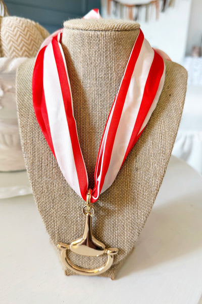 Ida Horse Bit Pendant Scarf Necklace