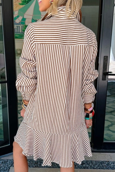 Always On My Mind Brown Stripe Dress