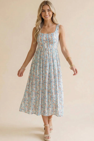 Bluebell Bliss Floral Midi Dress