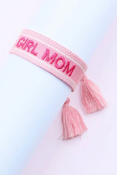 Girl Mom Embroidered Bracelet