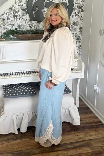 Bluebell Lace Hem Pants
