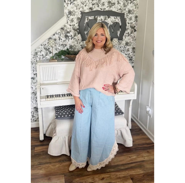 Bluebell Lace Hem Pants