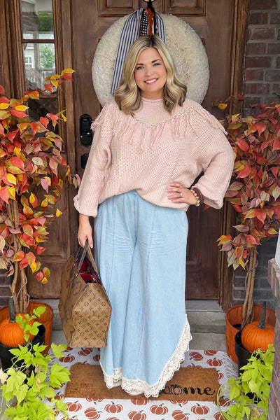 Rose Fringe Sweater
